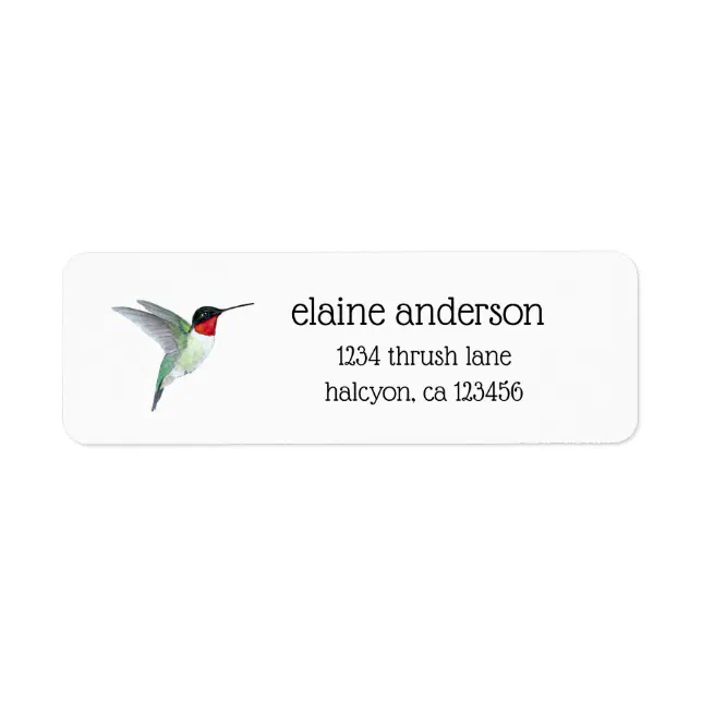 Ruby-throated Hummingbird Label | Zazzle