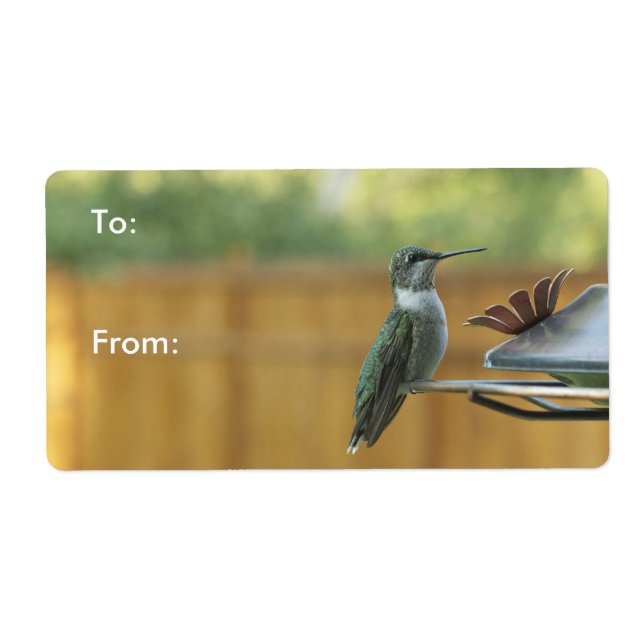 Ruby Throated Hummingbird Label (Front)