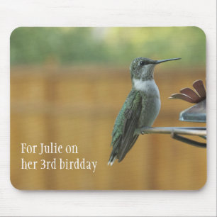 Ruby Throated Hummingbird Mouse Pad