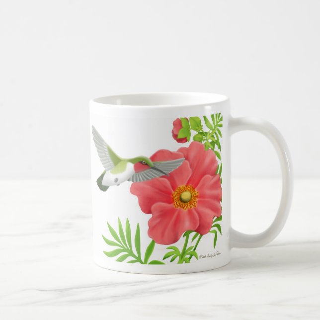 Ruby Throated Hummingbird Mug (Right)