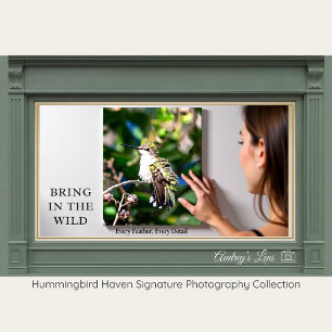 Ruby-Throated Hummingbird Nature Photography Canvas Photo Tile