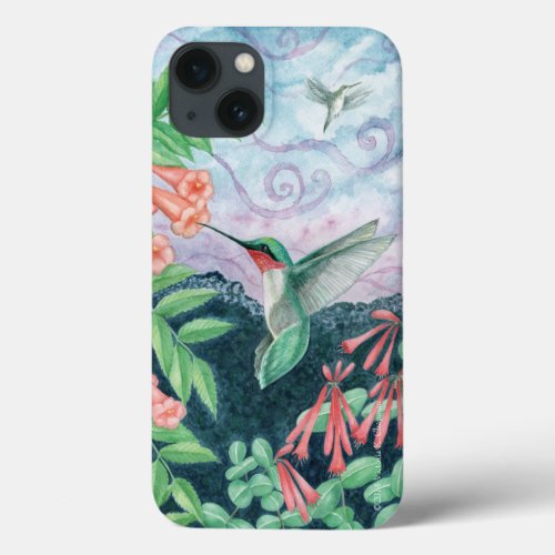 Ruby Throated Hummingbird Orig Art iPhone 78 Case