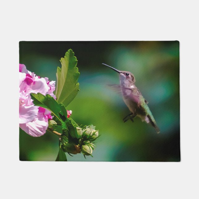 Ruby-throated Hummingbird - Original Photograph Doormat (Front)