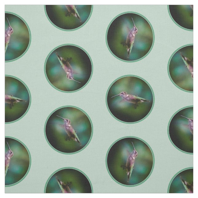 Ruby-throated Hummingbird Original Photograph Fabric (Swatch)