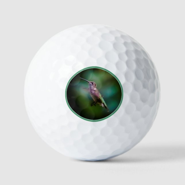 Ruby-throated Hummingbird - Original Photograph Golf Balls (Front)