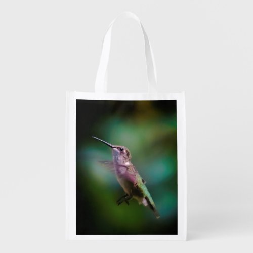 Ruby_throated Hummingbird _ Original Photograph Grocery Bag