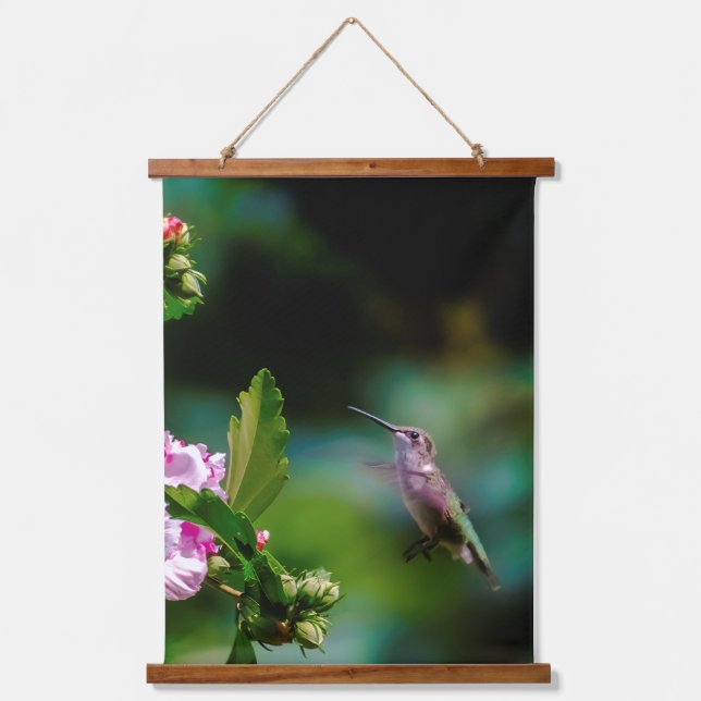 Ruby-throated Hummingbird - Original Photograph Hanging Tapestry (Front)