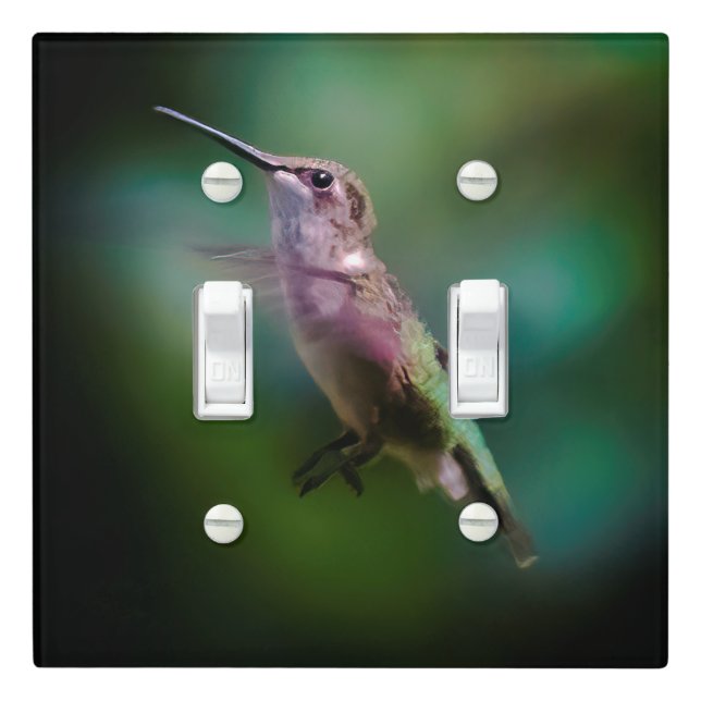Ruby-throated Hummingbird - Original Photograph Light Switch Cover (In Situ)