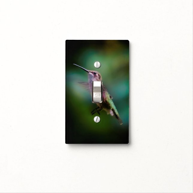 Ruby-throated Hummingbird - Original Photograph Light Switch Cover (In Situ)