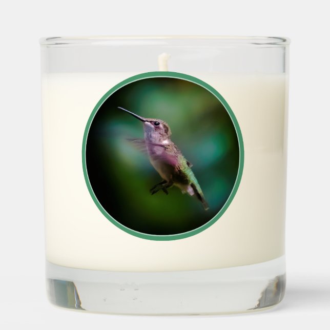 Ruby-throated Hummingbird - Original Photograph Scented Candle (Back)