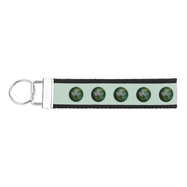 Ruby-throated Hummingbird - Original Photograph Wrist Keychain (Keys on Left)