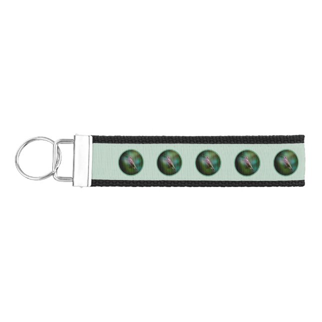 Ruby-throated Hummingbird - Original Photograph Wrist Keychain (Keys on Left)