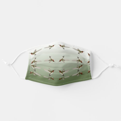 Ruby Throated Hummingbird Pattern Adult Cloth Face Mask