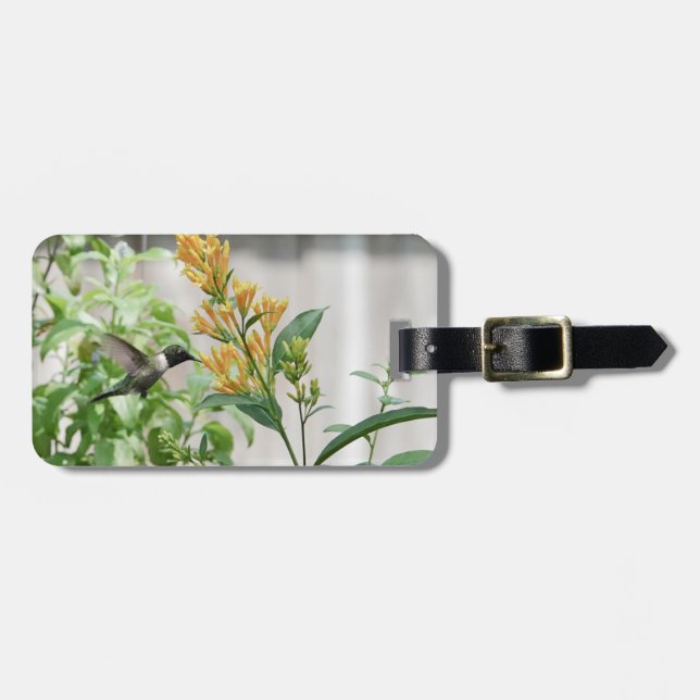 Ruby-Throated Hummingbird, Personalized  Luggage Tag (Front Horizontal)
