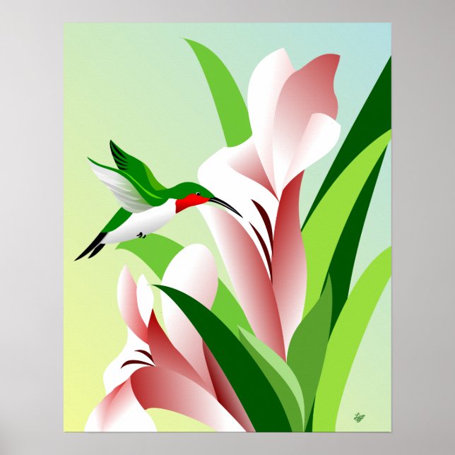Ruby-throated Hummingbird Poster (Front)