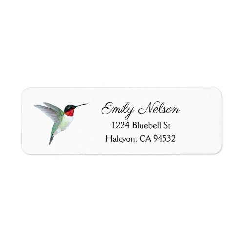 Ruby_throated Hummingbird Return Address Label