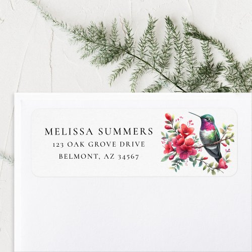 Ruby_Throated Hummingbird Return Address Label