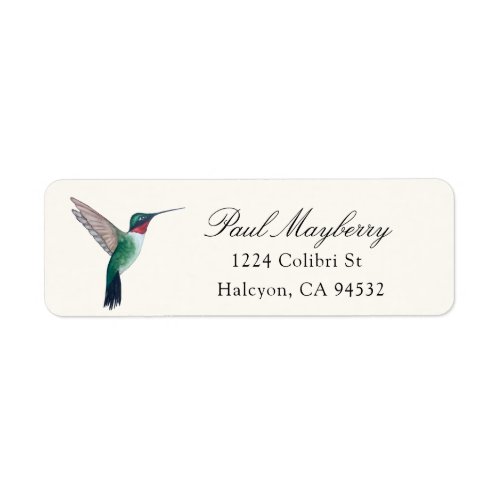 Ruby_throated Hummingbird Return Address Label