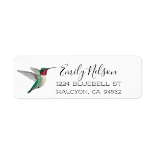 Ruby-throated Hummingbird Return Address Label