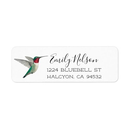 Ruby_throated Hummingbird Return Address Label