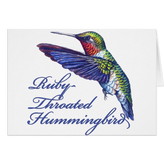 Ruby Throated Hummingbird Scripted Cards (Front Horizontal)