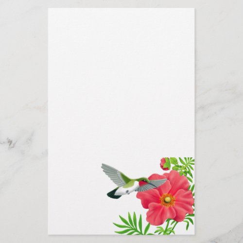 Ruby Throated Hummingbird Stationery