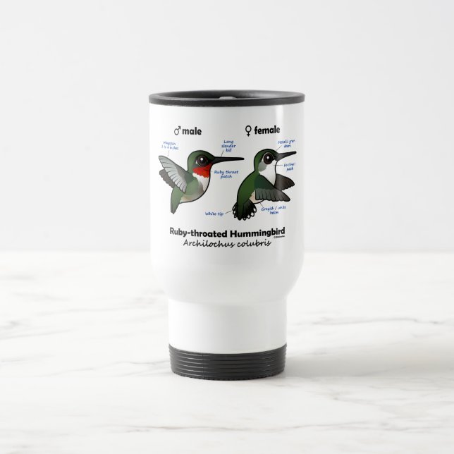 Ruby-throated Hummingbird Statistics Travel Mug (Center)