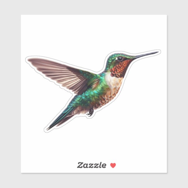 Ruby Throated Hummingbird Sticker (Sheet)