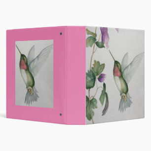 Ruby-throated Hummingbird Watercolor 3 Ring Binder