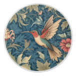 Ruby-throated hummingbird William Morris style Ceramic Knob