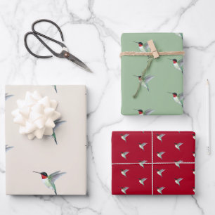 Ruby-throated Hummingbird Wrapping Paper Sheets