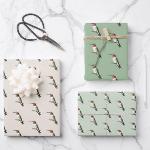 Ruby-throated Hummingbird Wrapping Paper Sheets