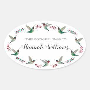 Ruby-throated Hummingbirds Bookplate