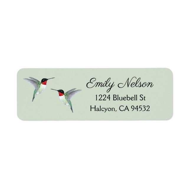 Ruby-throated Hummingbirds Label (Front)