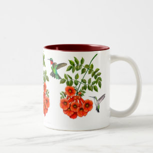 Ruby Throated Hummingbirds on Trumpet Creeper Mug