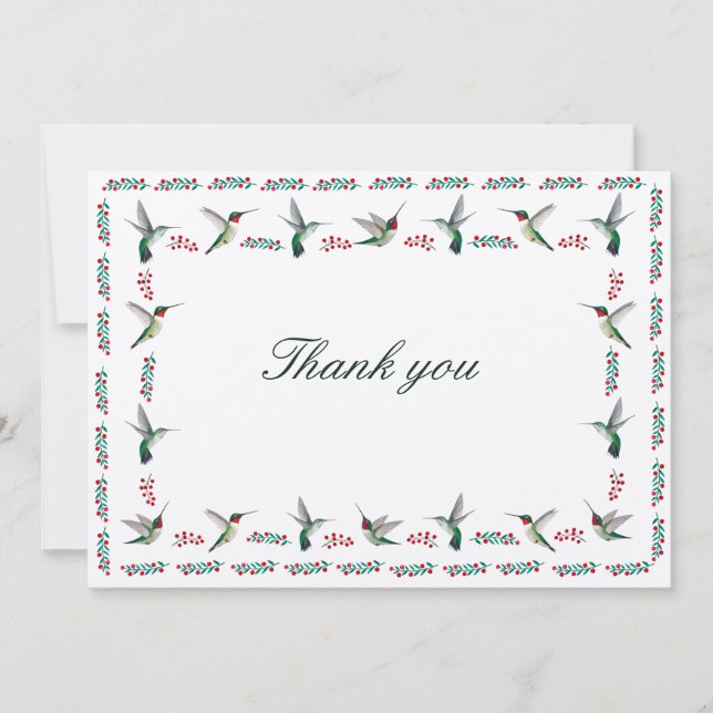 Ruby-throated Hummingbirds Thank you Card (Front)