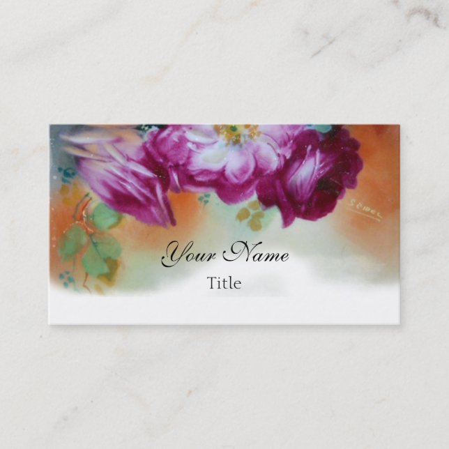 Ruby Victorian Rose Business Card (Front)