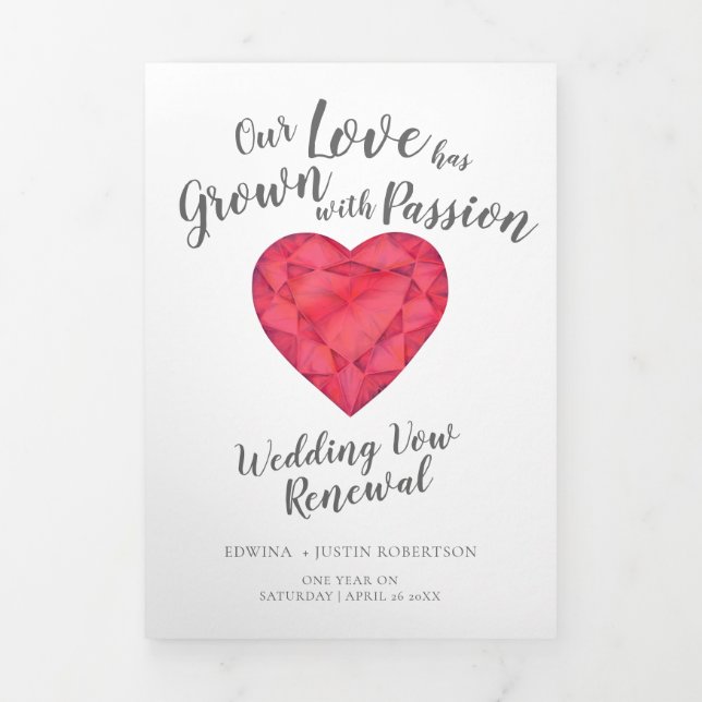 Ruby watercolor wedding vowel renewal program (Cover)