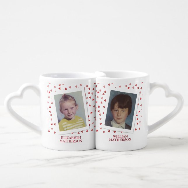 Ruby Wedding 40th Anniversary Childhood Photos Coffee Mug Set (Front Nesting)