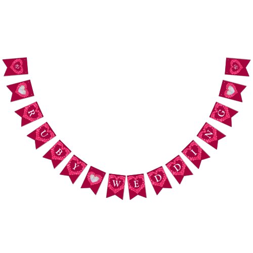 Ruby wedding 40th anniversary custom photo bunting flags