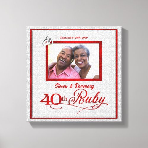 Ruby Wedding Anniversary 11x11_inch 40th Photo Canvas Print