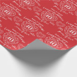 Ruby wedding anniversary 40 years of love red wrapping paper<br><div class="desc">Ruby celebrating 40 years of love anniversary red wrapping paper. Simple outline heart stone effect line art graphics red and white 40th Wedding Anniversary wrapping paper. Customize with your own fortieth wedding anniversary names and marriage from and to years. The 40th wedding anniversary is traditionally associated with the gemstone ruby...</div>
