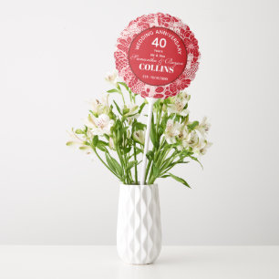 Ruby Wedding Anniversary 40 years Personalized Balloon