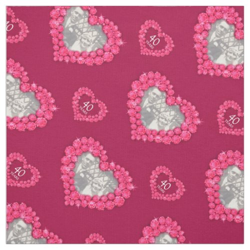 Ruby wedding anniversary custom photo pattern fabric