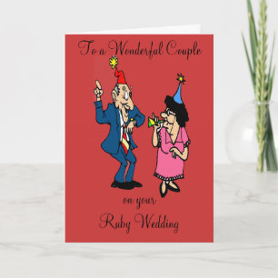RUBY WEDDING ANNIVERSARY GREETING CARD