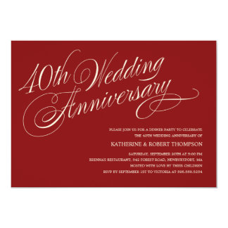Ruby Wedding Anniversary Invitations