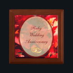 Ruby Wedding Anniversary Jewelry Box<br><div class="desc">Small Ruby Wedding Anniversary gift box. Theme - 40th stylish elegant nature red autumn fall jewellery jewelry</div>