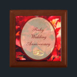 Ruby Wedding Anniversary Jewelry Box<br><div class="desc">Small Ruby Wedding Anniversary gift box. Theme - 40th stylish elegant nature red autumn fall jewellery jewelry</div>