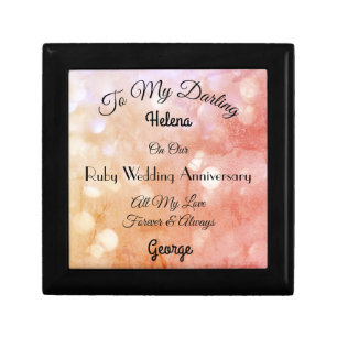 Ruby Wedding Anniversary Keepsake Box