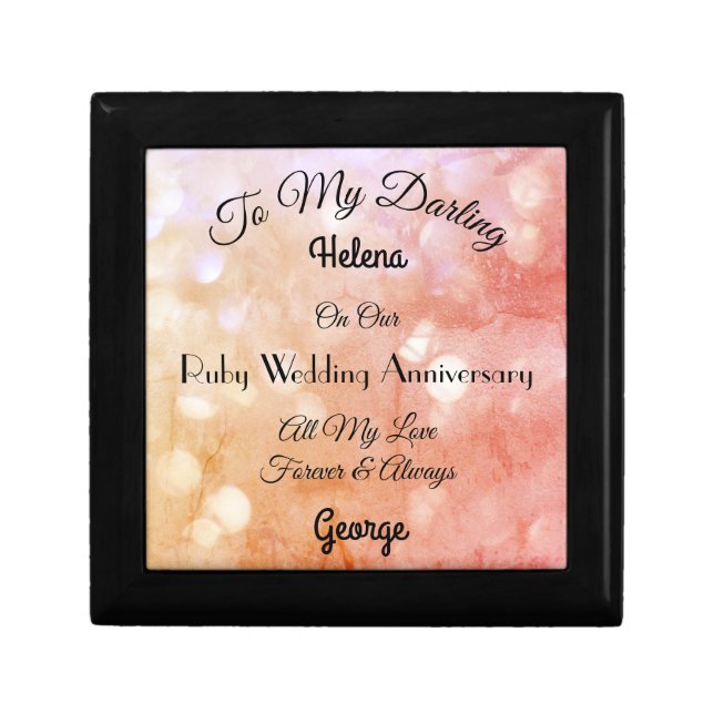 Ruby Wedding Anniversary Keepsake Box (Front)